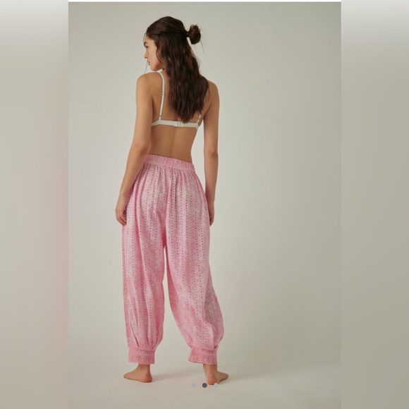 Free People Sweet Tea Combo Eyelet Pants | PEACH/NEUTRAL Color - NWT - Picture 3 of 8
